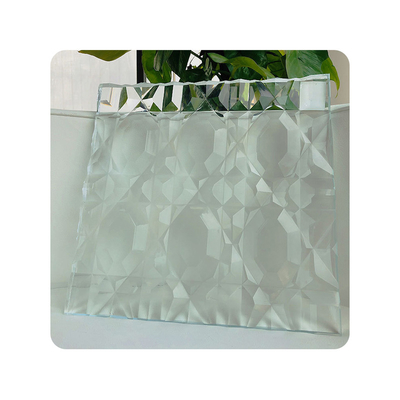 Contemporary Style Textured Glass Etched For Door Glass Decoration Customized Texture Art Partition Glass